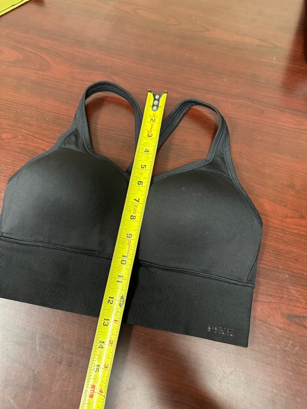 PINK Victoria's Secret Black Seamless Cross-Back Sports Bralette padded - Picture 7 of 9